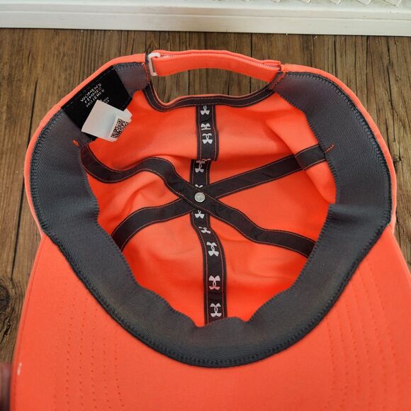 Under Armour Women's Shadow Run Hat Cap Neon Coral Orange Running Lightweight - Picture 9 of 11